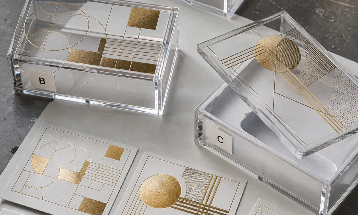 Metallic Gold Acrylic Boxes: Multi-SKU Manufacturing Plan