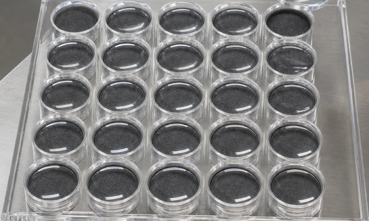400 Flocked Divider Trays That Carry Lenses Between Stations
